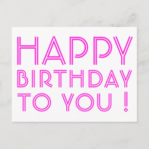 "Alles Gute zum Geburtstag!" Magenta und Weiß Postkarte