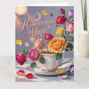 Alles Gute zum Geburtstag Mama Gruß mit Rosen Karte