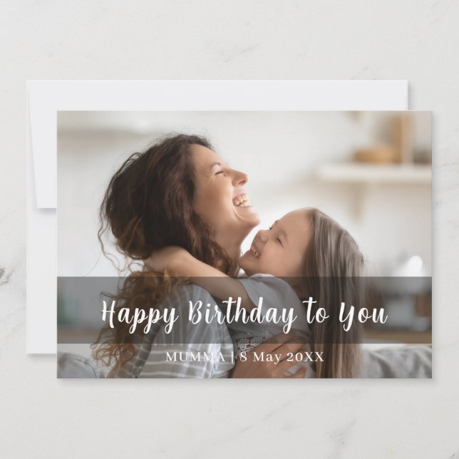 Alles Gute zum Geburtstag Mama Modern Script Foto  (Vorderseite)