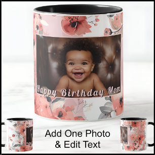 Alles Gute zum Geburtstag Mama Mom Foto Cute Pink Tasse