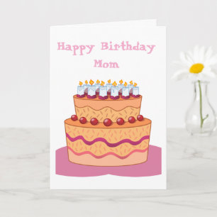 Alles Gute zum Geburtstag Mama Torte Falz Grußkart Karte
