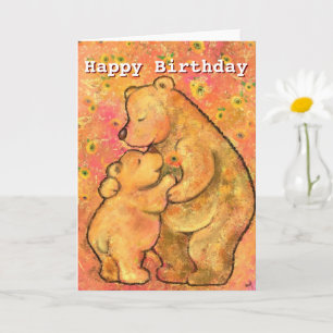 Alles Gute zum Geburtstag - Mama und Baby Bear Car Karte