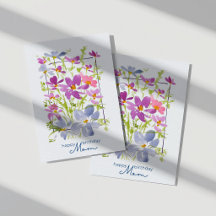 Alles Gute zum Geburtstag Mama Watercolor Wildflow