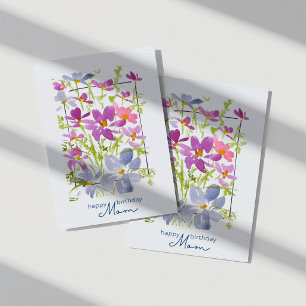 Alles Gute zum Geburtstag Mama Watercolor Wildflow Karte