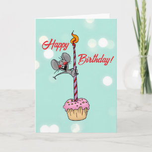 Alles Gute zum Geburtstag Maus mit Cupcake und Ker Karte