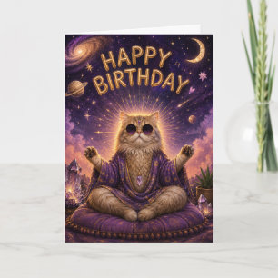 Alles Gute zum Geburtstag Meditation Katze Karte