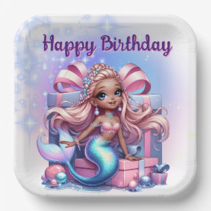 Alles Gute zum Geburtstag Meerjungfrau Pappteller
