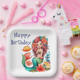 Alles Gute zum Geburtstag Meerjungfrau Pappteller