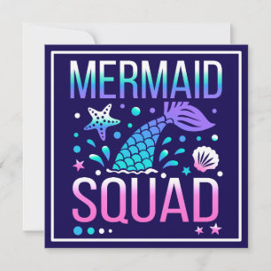 Alles Gute zum Geburtstag Meerjungfrau-Squad Ozean Einladung
