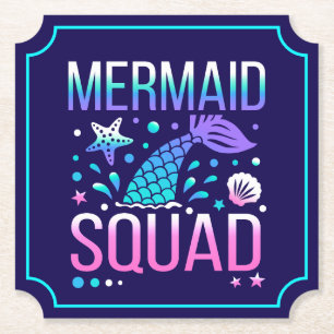 Alles Gute zum Geburtstag Meerjungfrau-Squad Ozean Untersetzer