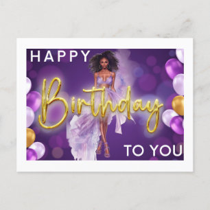 Alles Gute zum Geburtstag Melanin Sista Black Quee Feiertagspostkarte