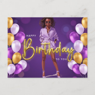 Alles Gute zum Geburtstag Melanin Sista Black Quee Feiertagspostkarte