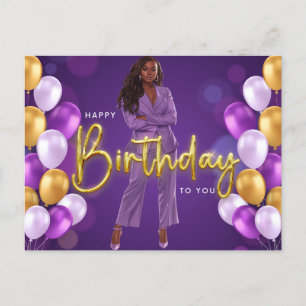 Alles Gute zum Geburtstag Melanin Sista Black Quee Postkarte