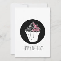 Alles Gute zum Geburtstag Minimalist Cupcake Doodl