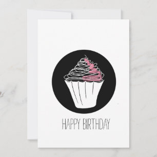 Alles Gute zum Geburtstag Minimalist Cupcake Doodl Karte