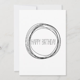 Alles Gute zum Geburtstag Minimalist Schwarz und W Karte