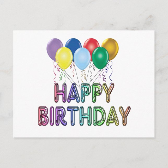 Alles Gute zum Geburtstag mit Ballon Postkarte (Vorderseite)