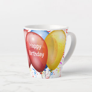 Alles Gute zum Geburtstag mit Ballons Latte Tasse