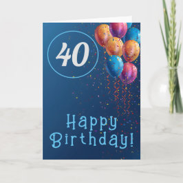 Alles Gute zum Geburtstag mit Ballons und Konfetti Dankeskarte