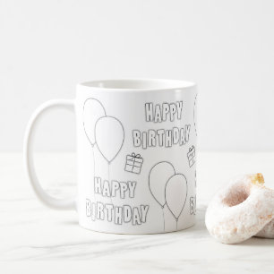 Alles Gute zum Geburtstag mit Ballons weißem Hinte Kaffeetasse
