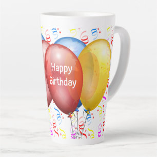 Alles Gute zum Geburtstag mit Balloons Latte Tasse