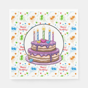 Alles Gute zum Geburtstag mit Cherry oben Serviette