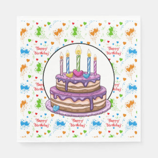Alles Gute zum Geburtstag mit Cherry oben Serviette
