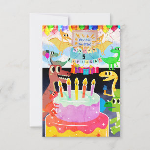 Alles Gute zum Geburtstag mit Dinosaurier-Einladun Einladung