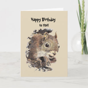 Alles Gute zum Geburtstag mit Eichhörnchen Karte