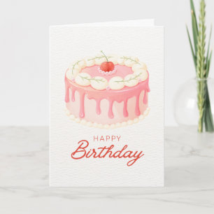 Alles Gute zum Geburtstag mit einer rosa Torte Karte