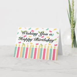 Alles Gute zum Geburtstag mit farbenfrohen Kerzen  Karte