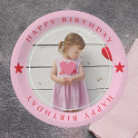 Alles Gute zum Geburtstag mit Foto Pappteller<br><div class="desc">Feiern Sie Ihren besonderen Tag stilvoll mit unseren personalisierbaren Papiertüchern "Happy Birthday with Foto"! Diese Teller sind perfekt, um Ihrer Geburtstagsparty eine persönliche Note zu verleihen. Laden Sie einfach Ihr Lieblingsfoto hoch und wir erstellen Ihnen ein einzigartiges und unvergessliches Design. Diese Platten aus hochwertigem, robustem Papier sind nicht nur optisch...</div>