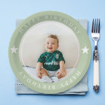 Alles Gute zum Geburtstag mit Foto Pappteller<br><div class="desc">Feiern Sie Ihren besonderen Tag stilvoll mit unseren personalisierbaren Papiertüchern "Happy Birthday with Foto"! Diese Teller sind perfekt, um Ihrer Geburtstagsparty eine persönliche Note zu verleihen. Laden Sie einfach Ihr Lieblingsfoto hoch und wir erstellen Ihnen ein einzigartiges und unvergessliches Design. Diese Platten aus hochwertigem, robustem Papier sind nicht nur optisch...</div>