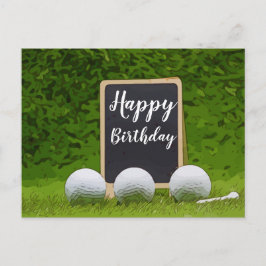 Alles Gute zum Geburtstag mit Golfball auf Grün Postkarte