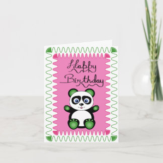 Alles Gute zum Geburtstag mit grünem Panda Karte