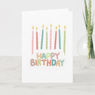 Alles Gute zum Geburtstag mit Kerzen auf Karte