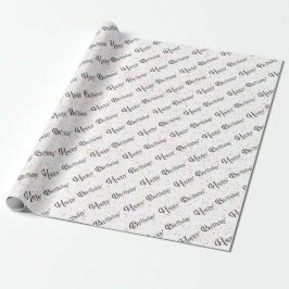 Alles Gute zum Geburtstag mit Konfetti auf Weiß Geschenkpapier