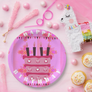 Alles Gute zum Geburtstag mit Liebe und vielem meh Pappteller