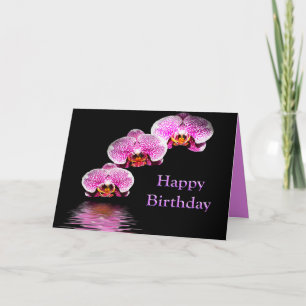 Alles Gute zum Geburtstag mit lila Orchideen Karte