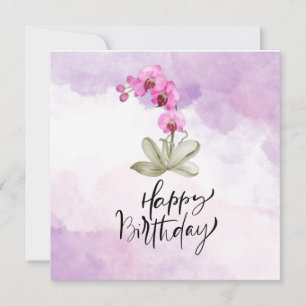 Alles Gute zum Geburtstag mit lila Orchideenfarbe