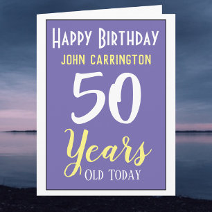 Alles Gute zum Geburtstag mit Name & Alter 50 Jahr Karte