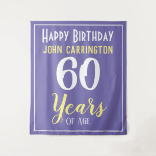 Alles Gute zum Geburtstag mit Name & Alter 60 Jahr Wandteppich