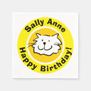 Alles Gute zum Geburtstag mit Namen, Katzenliebhab Serviette