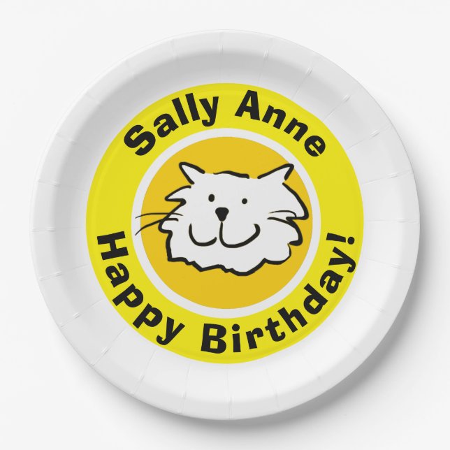 Alles Gute zum Geburtstag mit Namen Pappteller (Vorderseite)