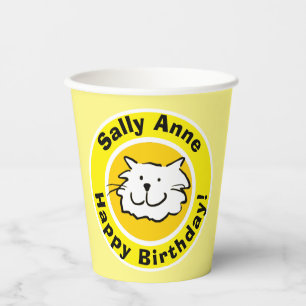 Alles Gute zum Geburtstag mit Namens-Papierbechern Pappbecher