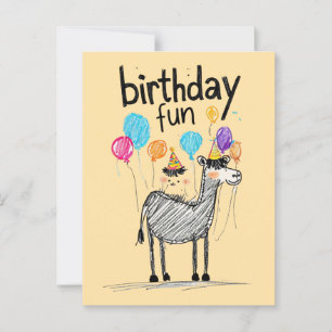 Alles Gute zum Geburtstag mit Niedlichen Pferden & Postkarte