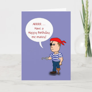 Alles Gute zum Geburtstag mit Pirat mit Pingbein F Karte