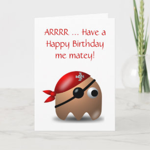 Alles Gute zum Geburtstag mit Piraten und Augenpfl Karte