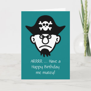Alles Gute zum Geburtstag mit Piratenschädel und K Karte