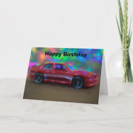 Alles Gute zum Geburtstag mit Red Toy Car Feiertagskarte